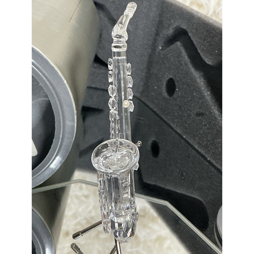 NEW IN BOX! Swarovski Silver Crystal 7477 007 Saxophone w/ Stand 211728 (4) - Picture 4 of 8